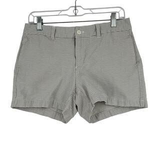 Khakis by GAP The 4 Inch Shorts Women's Size 6 Gray White Stripe Stretch